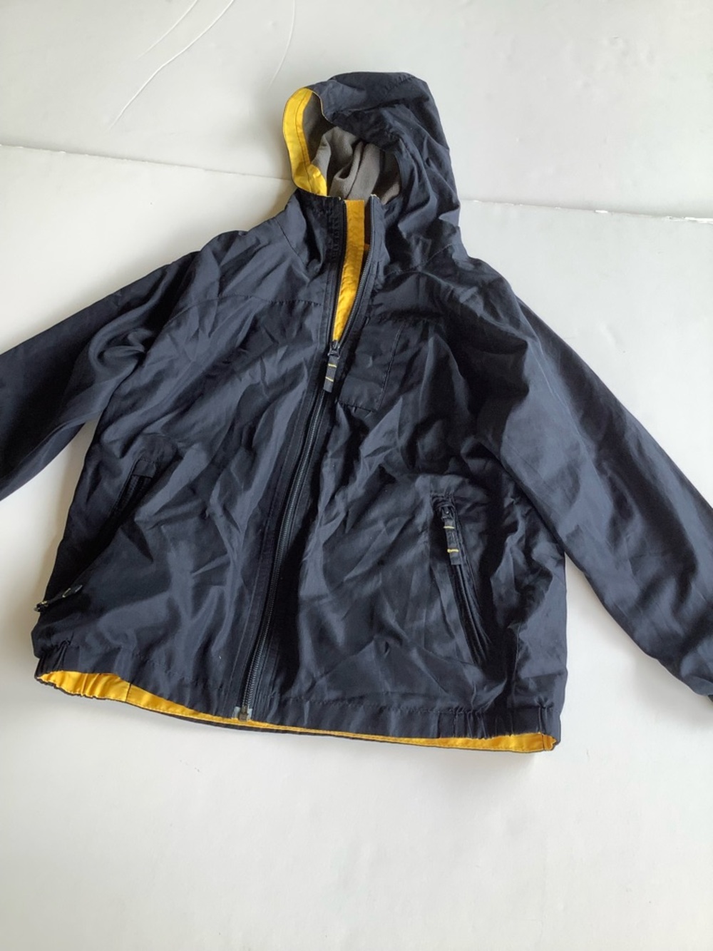 GAP Kids Hooded Jacket in Black with Yellow Trim